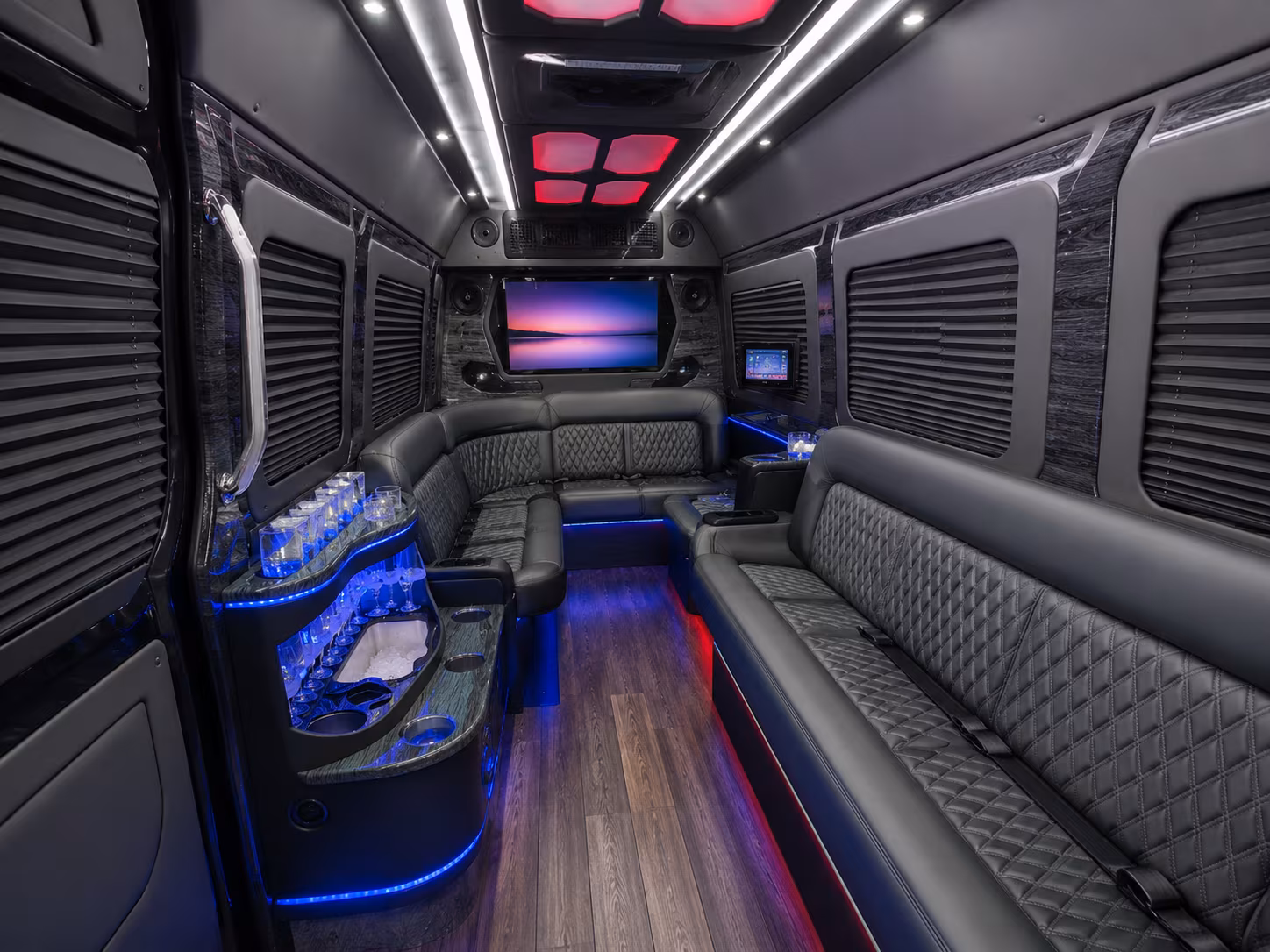 citrus heights 25 passenger party bus interior